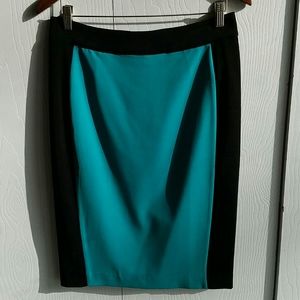 Gracia turquoise and black pencil skirt